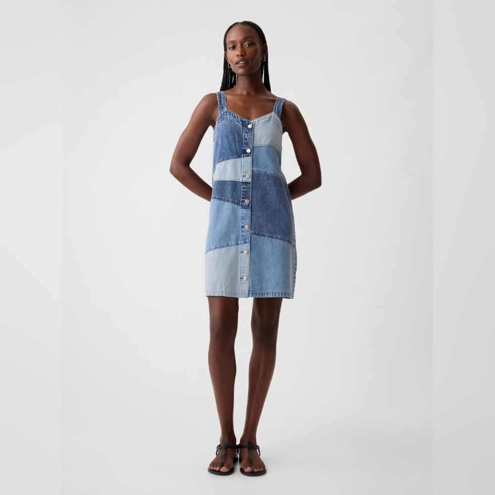 GAP Women's Patchwork Denim Mini Dress